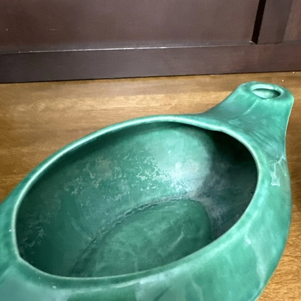 Gonder Pottery Genie Lamp Planter Vase Green 12